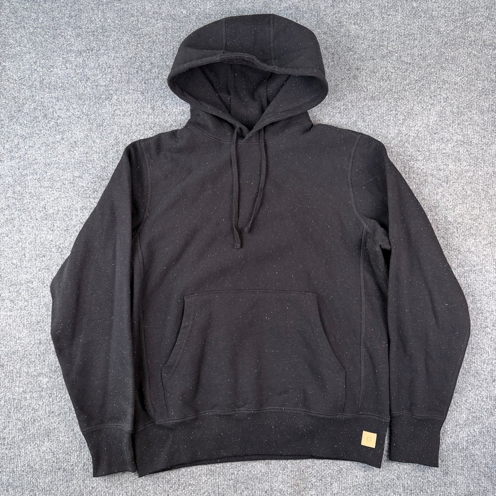 Gustin Vintage Heavyweight Pullover Hoodie Mens M Black Rainbow Nep Speckle